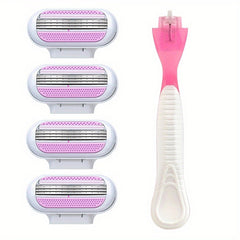 4 Women's Safety Razor with 3 Blade Fusion Blades for Smooth Shaving