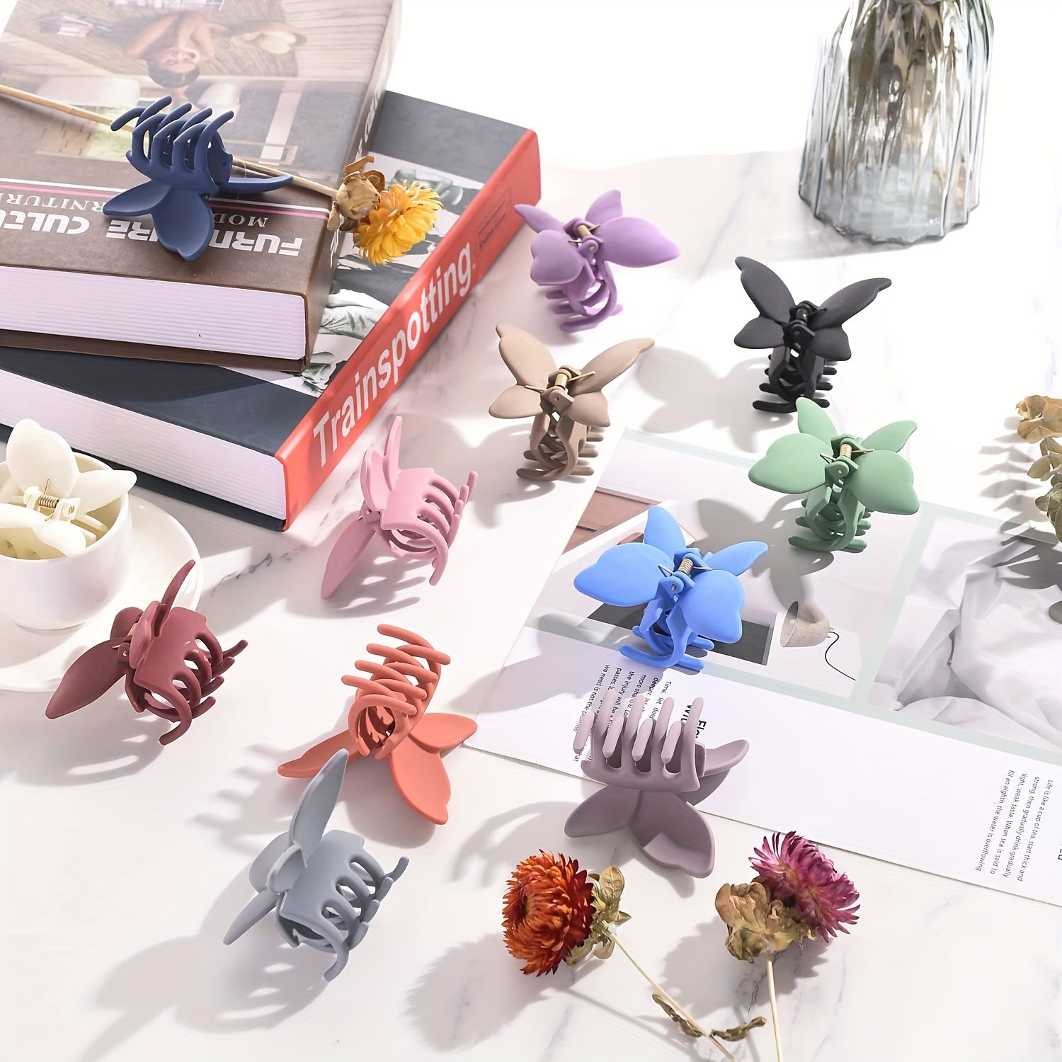 Butterfly Hair Claw Solid Banana Clip Non Slip Hair Styling Accessory