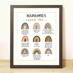 Boundaries Mental Health Wall Decor Poster 20 x 25 cm Unframed