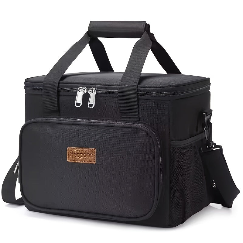 15L Insulated Lunch Bag Soft Cooler Tote Oxford Fabric Manual Functionality