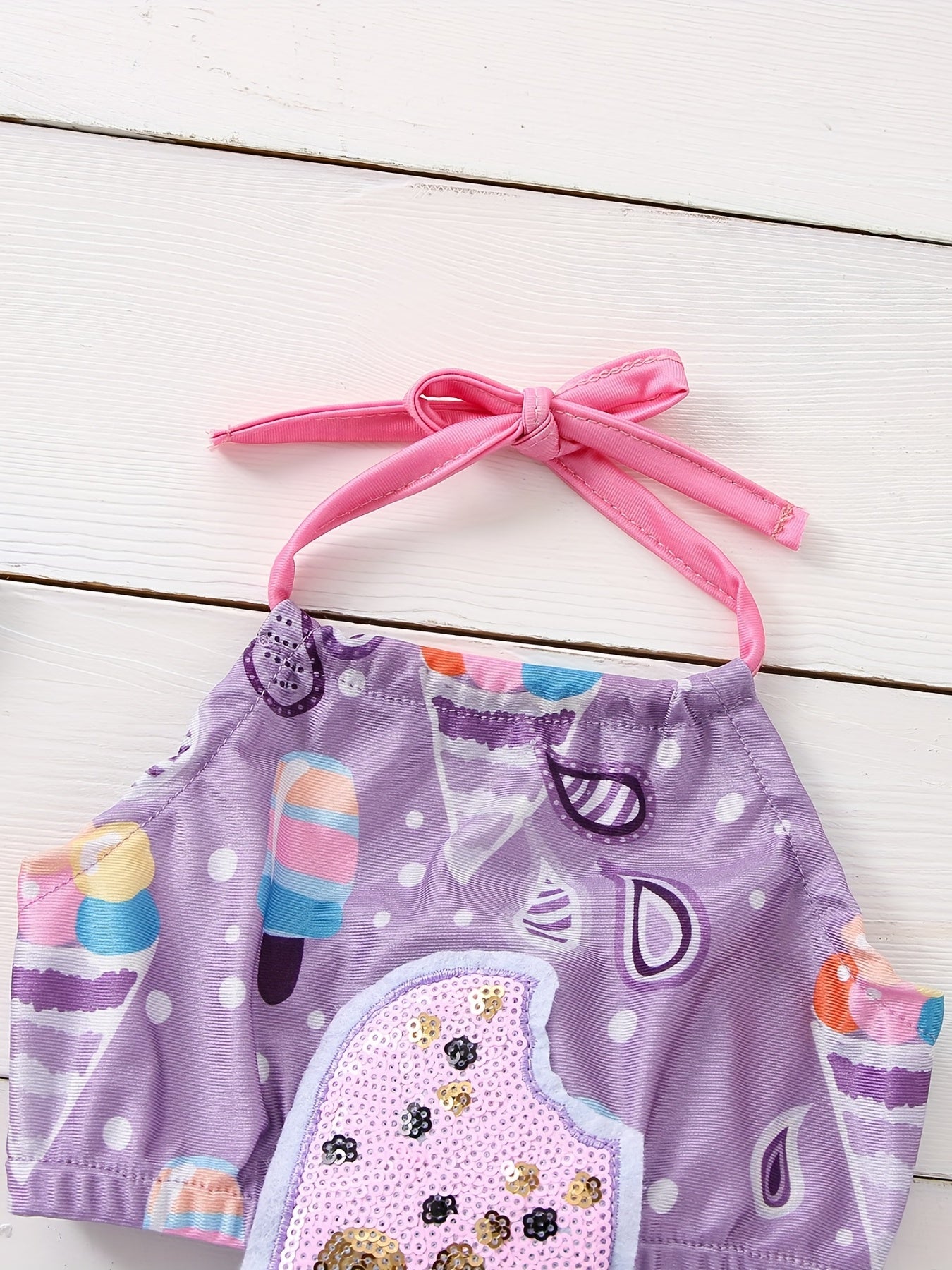Ice Cream Halter One Piece Swimsuit for Little Girls