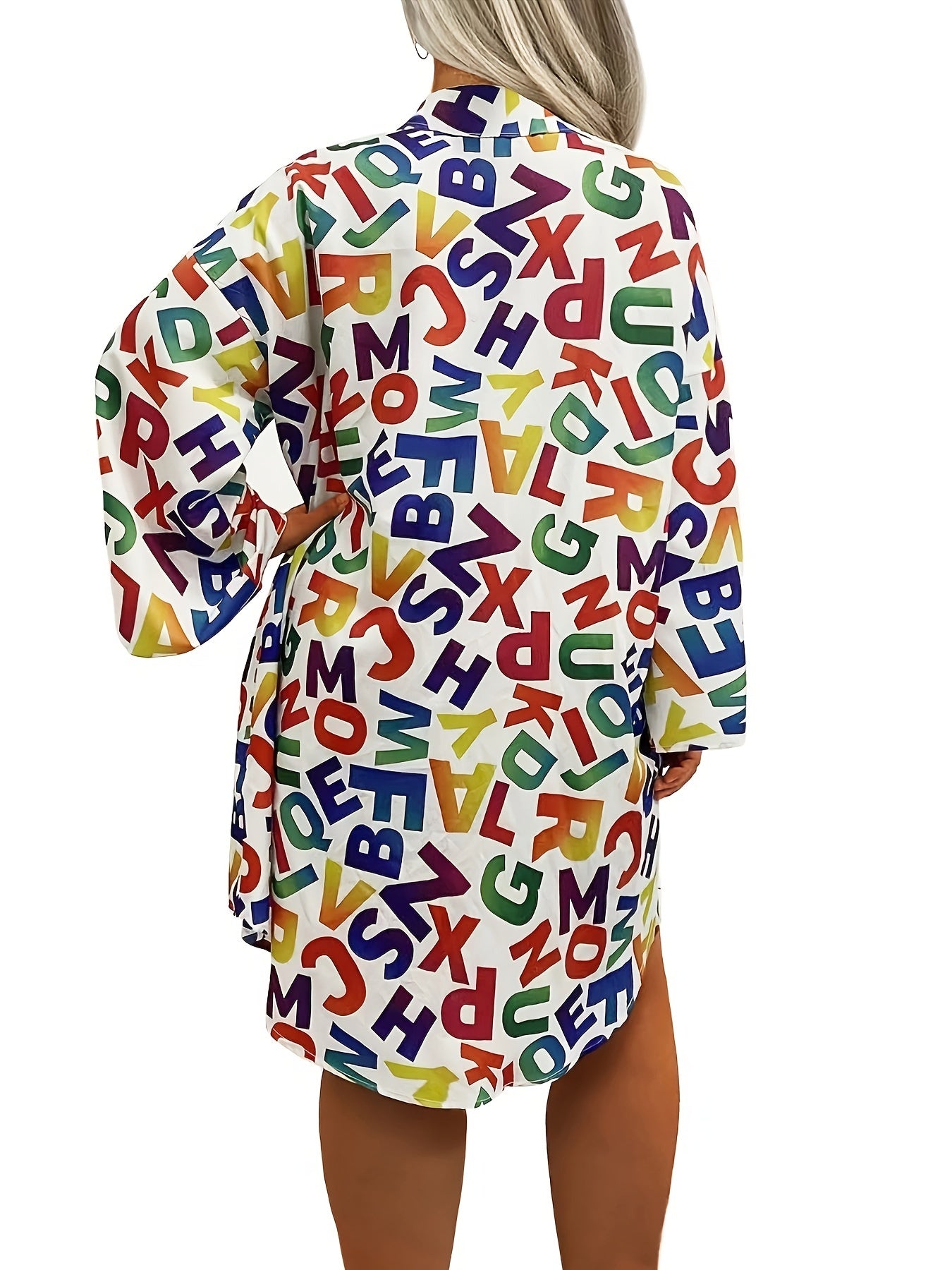  Women's Letter Print Casual Dress