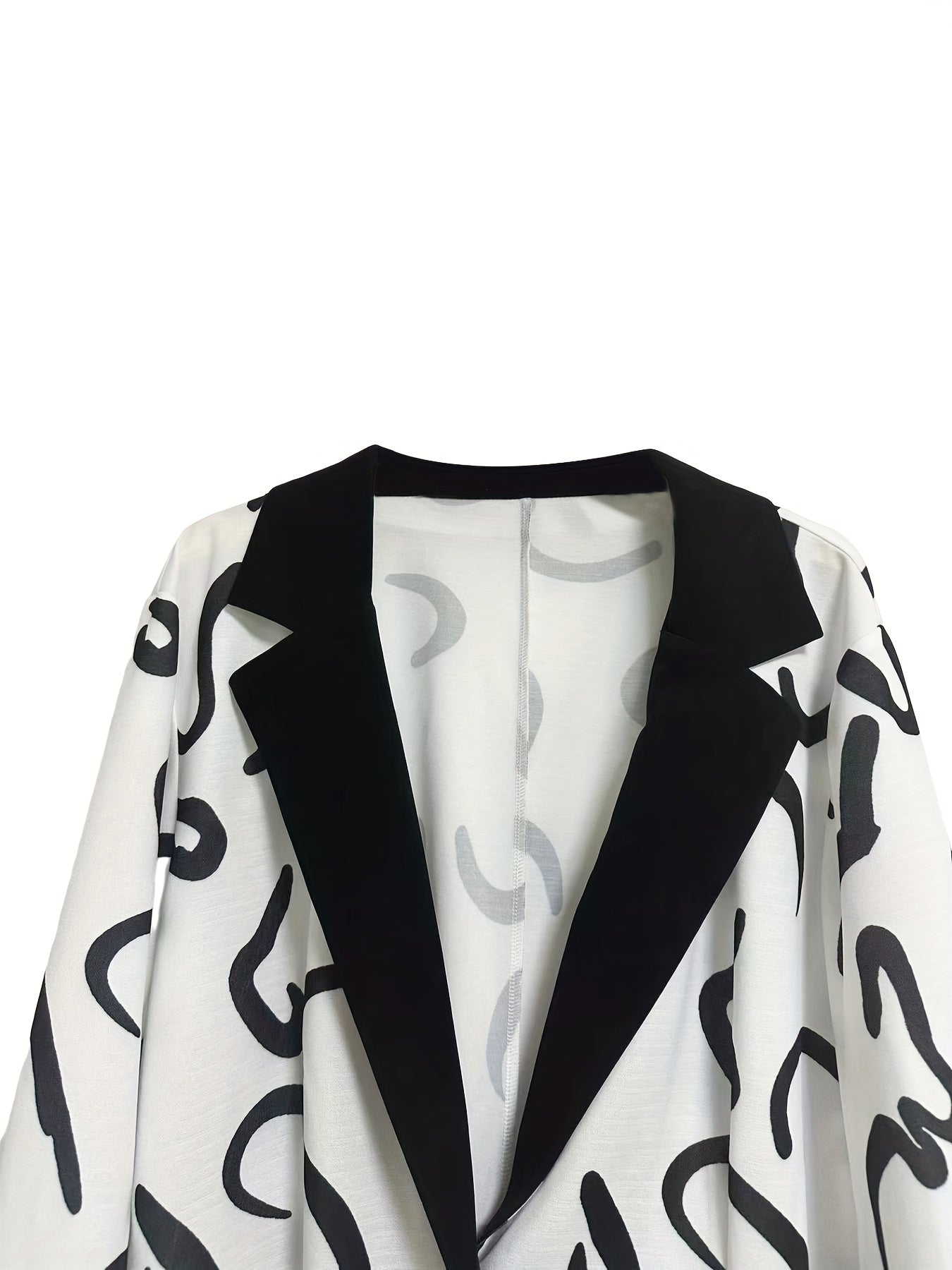  Stripe Print Blazer Abstract Lapel