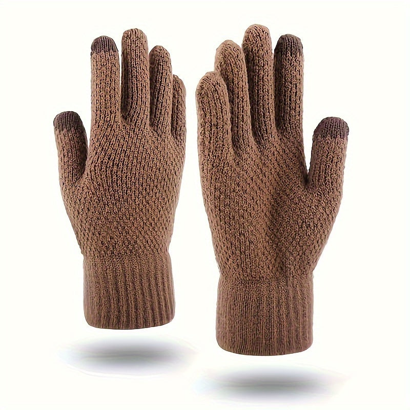 Velvet Non Slip Knitted Winter Gloves Touch Screen