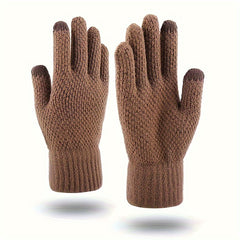Velvet Non Slip Knitted Winter Gloves Touch Screen
