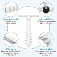Summer Beach Umbrella Sand Anchor - Heavy Duty Outdoor Umbrella Base