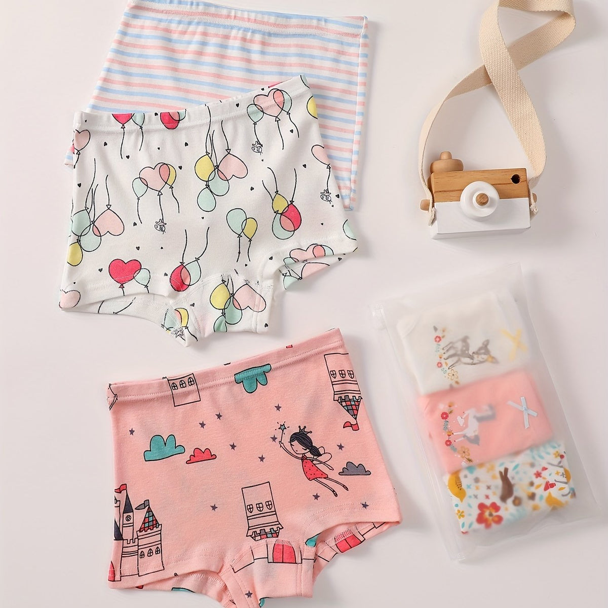 3pcs Cartoon Pattern Panties Comfy Kid's Underwear