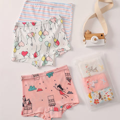 3pcs Cartoon Pattern Panties Comfy Kid's Underwear