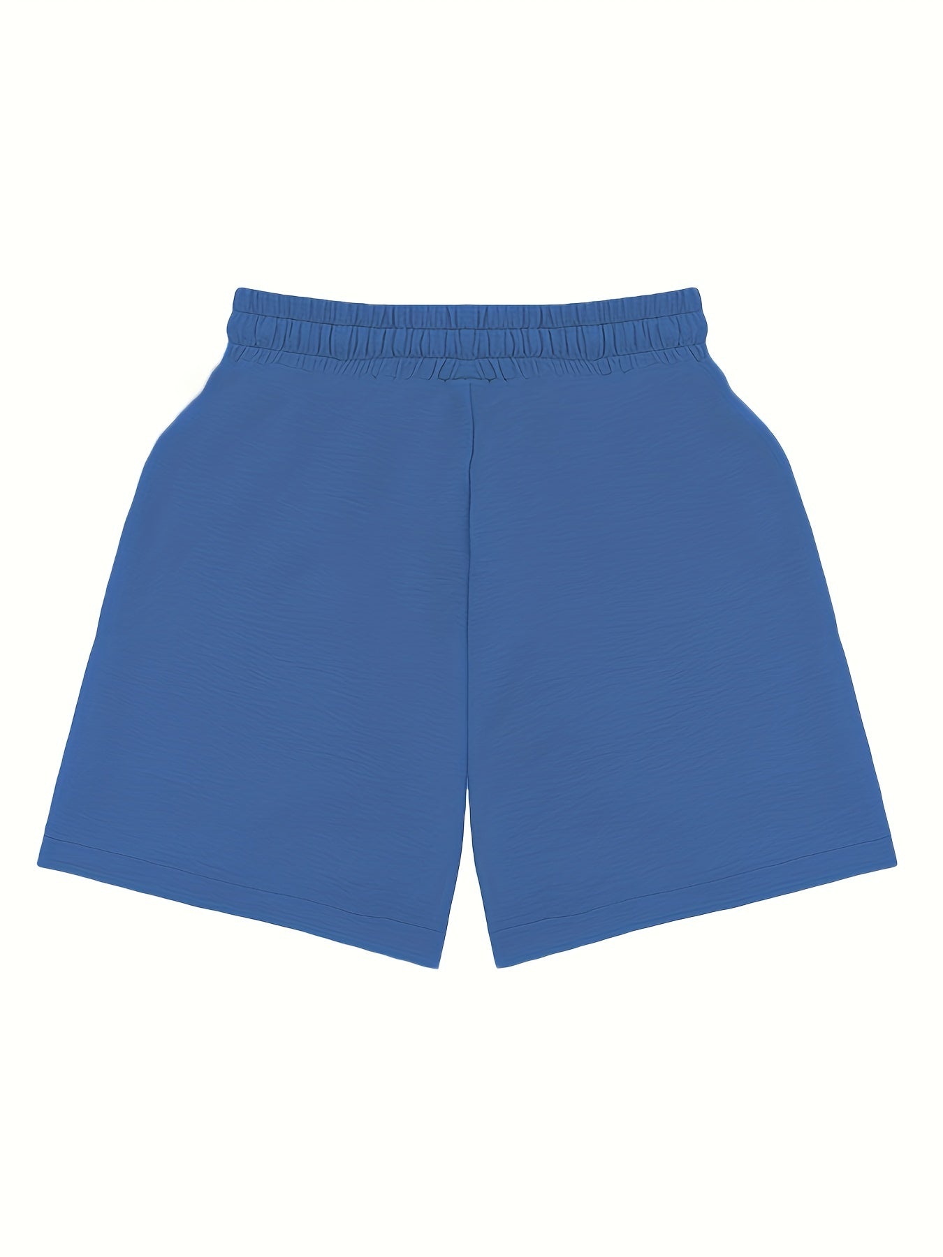 Drawstring Patched Pocket Casual Shorts High Waist Loose Summer Wide Leg Shorts