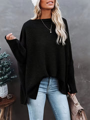Off Shoulder Bat Sleeve Knitted Sweater Top
