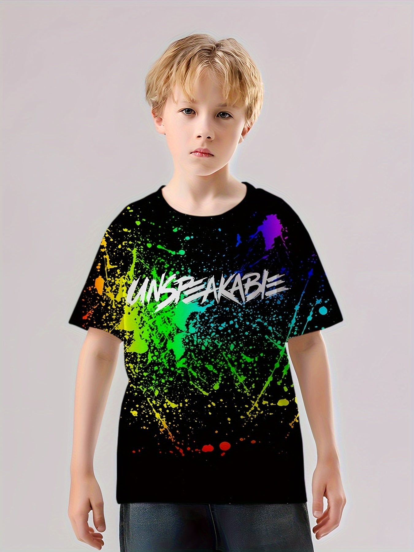 UNSPEAKABLE Print T shirt Casual Short Sleeve Top Unisex Tee