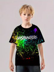 UNSPEAKABLE Print T shirt Casual Short Sleeve Top Unisex Tee