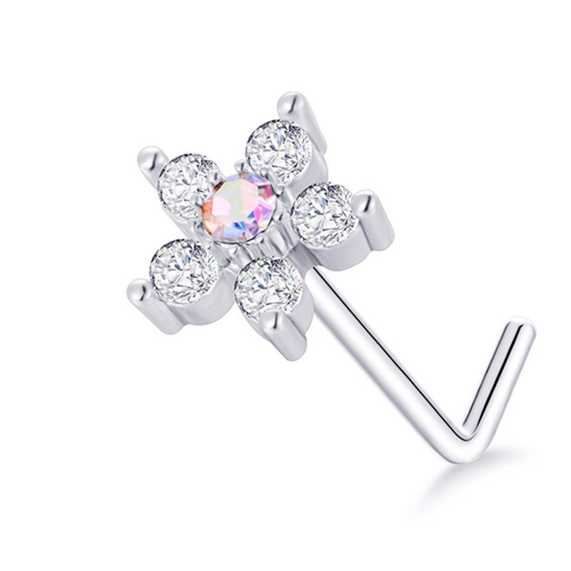 Stainless Steel Nose Ring Stud Flower Snowflake Butterfly Nose Piercing