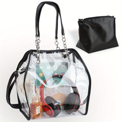Clear Large Tote Bag Women's PVC Shoulder Handbag
