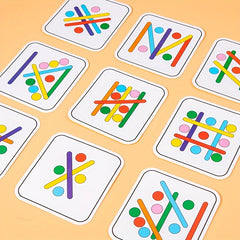 Wooden Rainbow Stick Thinking Puzzle Toy Matching Game Montessori 