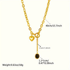 Heart Shape Golden Plating Necklace Retro Party Jewelry