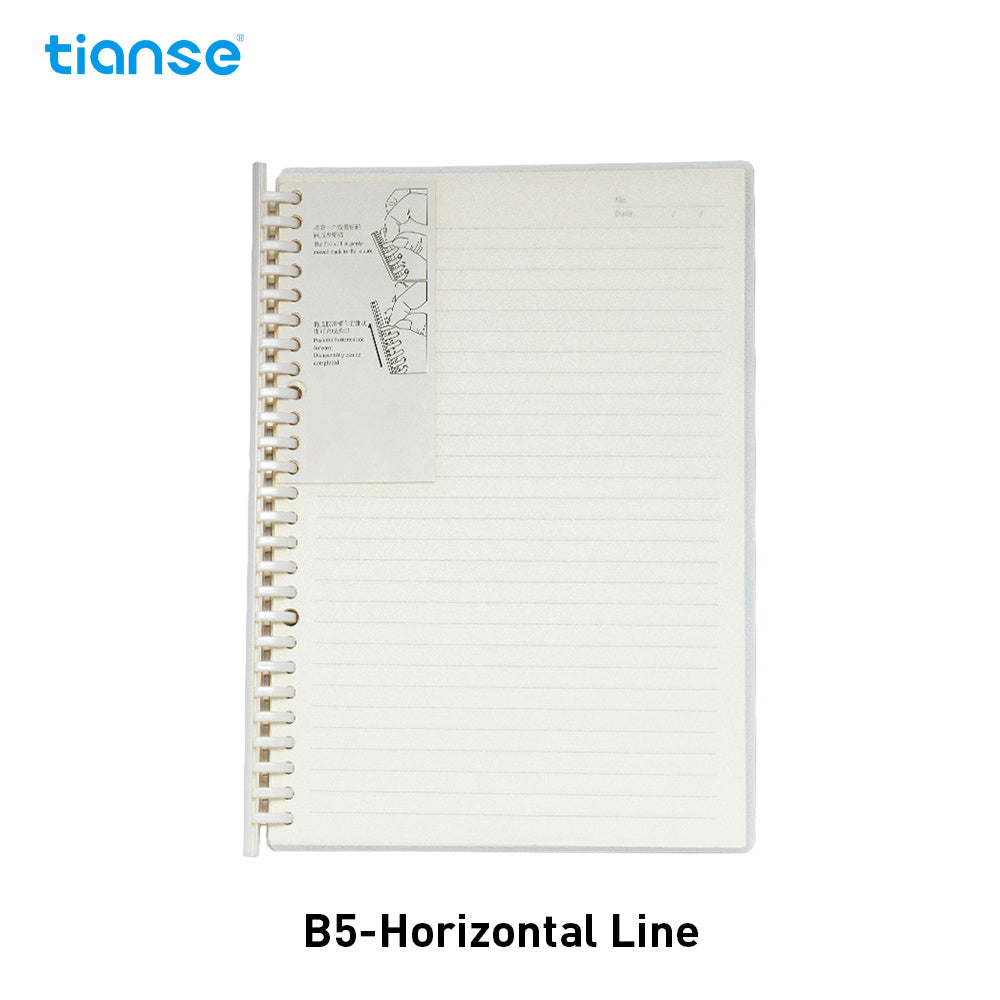 TIANSE A5 B5 Pull Clip Loose Leaf Notebook With 80 Sheets