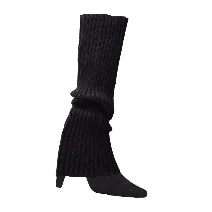 Women's 80s Ribbed Leg Warmers Knitted Crochet Long Boot Socks