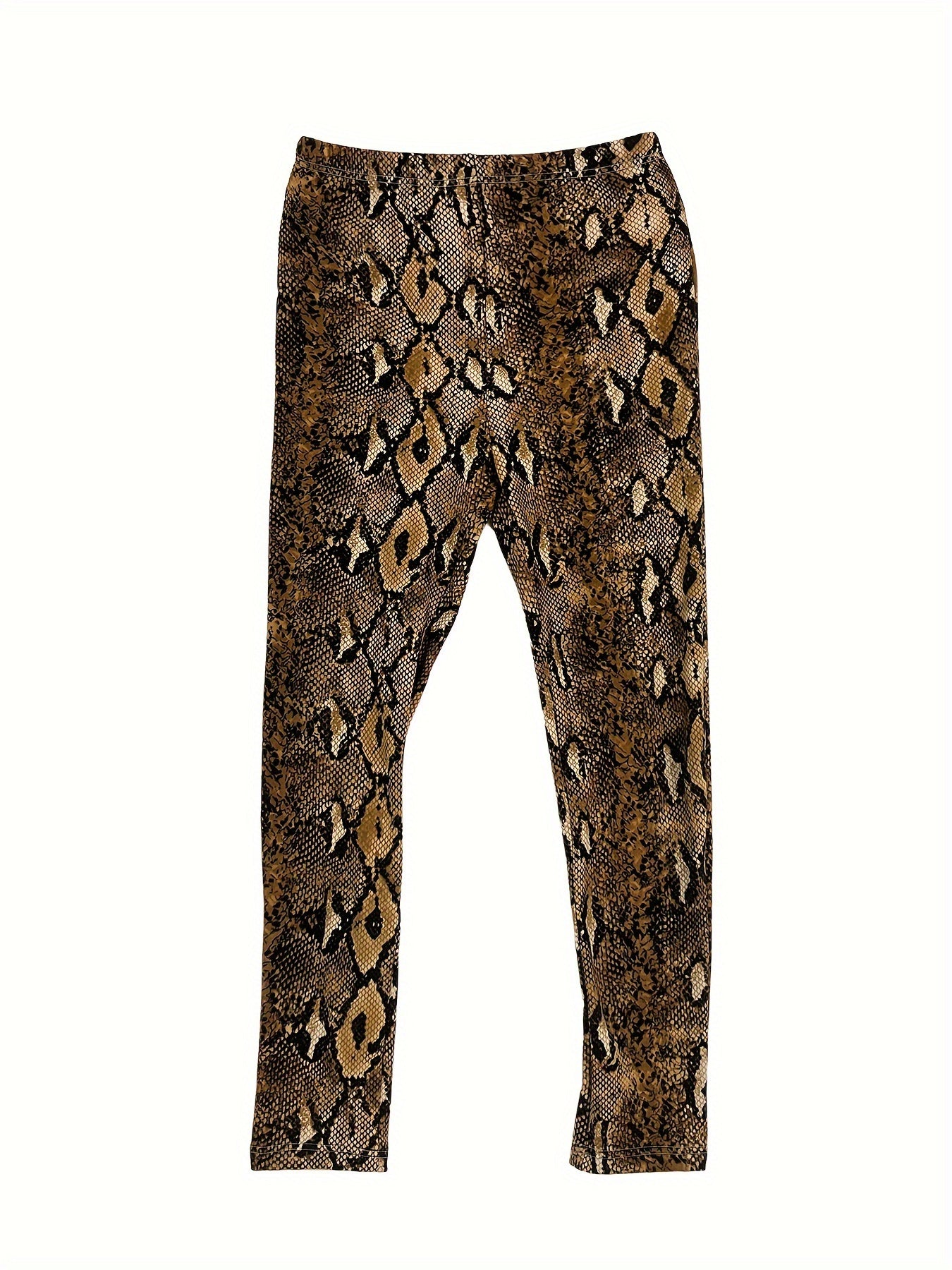  Snake Skin Print Stretch Leggings