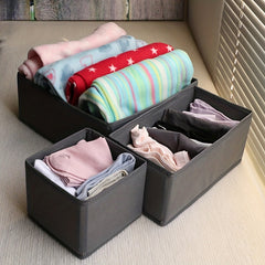 3 Pcs Solid Clothes Storage Box Foldable Organizer