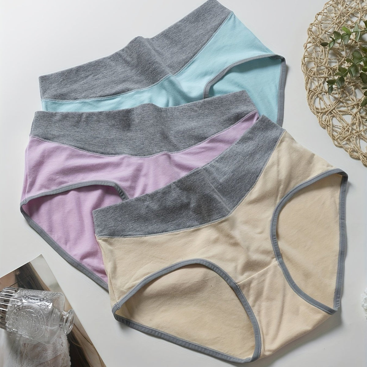 3 Pack Plus Size Basic Underwear Set Women's Plus