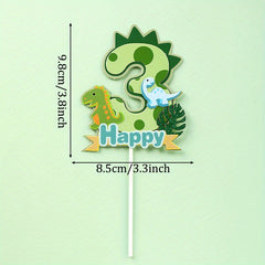 Green Dinosaur Cake Topper for Kids' Birthdays