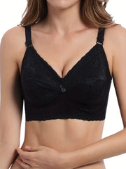 Contrast Lace Wireless Bra Full Coverage Lingerie