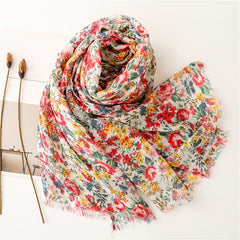 Ditsy Floral Print Shawl Scarf For Women Winter Warm Scarves