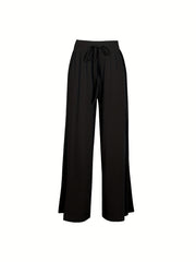  Casual Pants Women's Plus Solid Elastic Drawstring High Rise Trousers