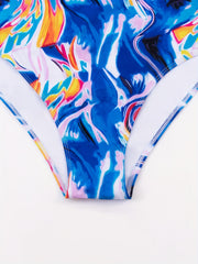  Tie Dye Cross Halter Bikini Set