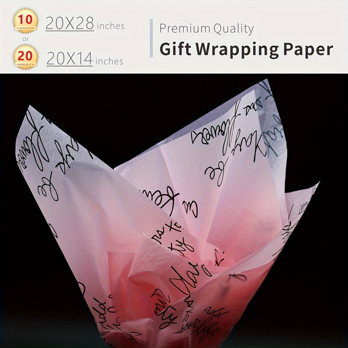 20 Sheets Translucent Wrapping Tissue Paper Bulk for Art Craft Floral Birthday