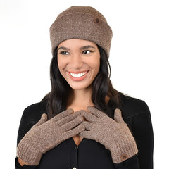Winter Beanie Scarf Gloves Set Knitted Touch Screen Halter Gloves