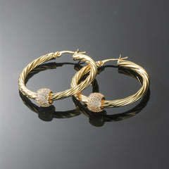 Men's Zircon Stud Earrings Pair