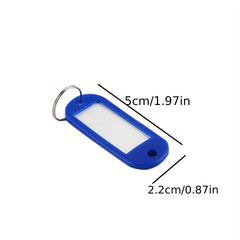 50pcs Key Tags With Split Ring Keyring Labels Fobs Writable Paper Card Keychain