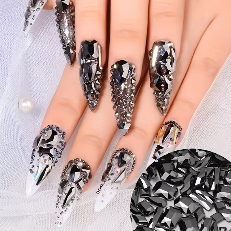 50 pcs Nail Rhinestones Hearts Butterflies DIY Nail Art Accessories