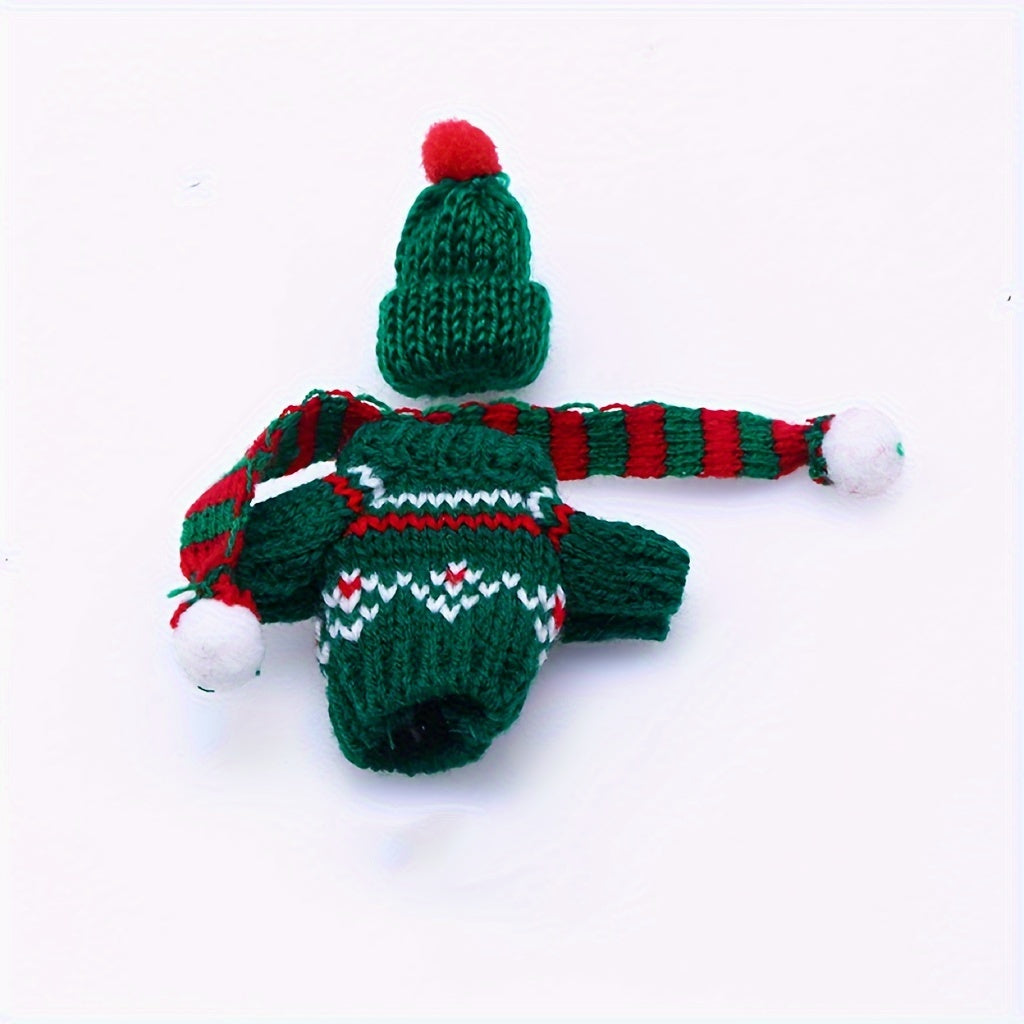 Mini Knitted Doll Clothes Set Plush Toy Sweater Hat Scarf Decoration