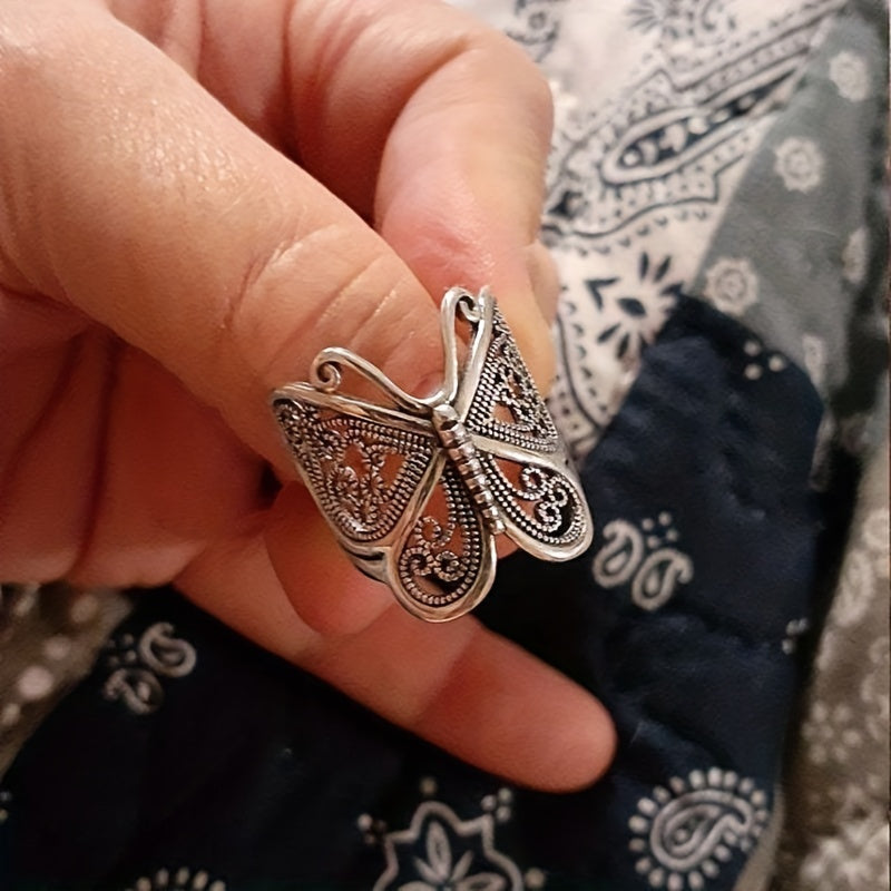 Vintage Butterfly Ring For Men Open Adjustable Casual Jewelry Gift