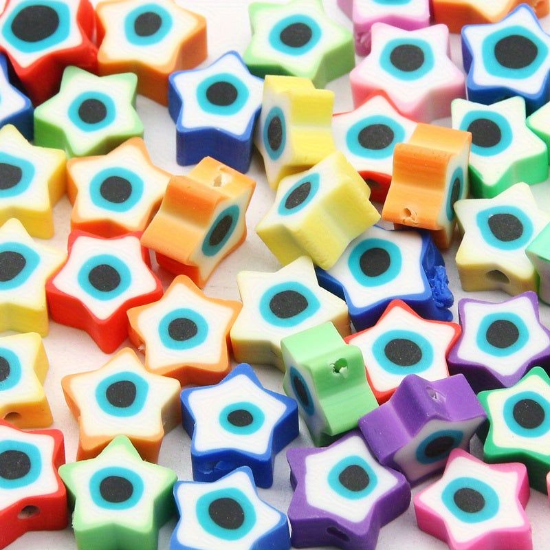 50pcs Eyes Pattern Soft Pottery Beads DIY Accessories