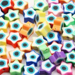 50pcs Eyes Pattern Soft Pottery Beads DIY Accessories
