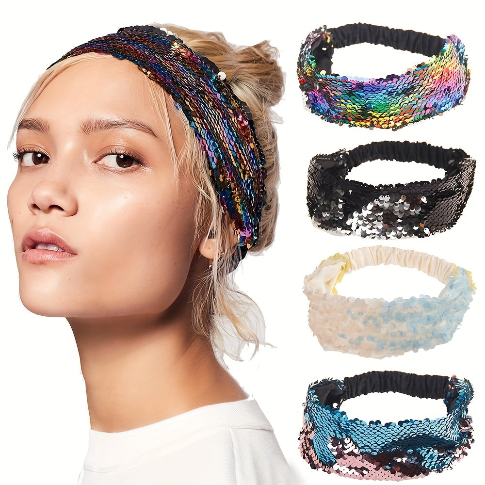 Mermaid Sequin Hair Band Hiphop Style Accessory