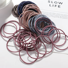 100pcs Multicolor Elastic Hair Ties Rubber Band Women Girls Hair Accessories