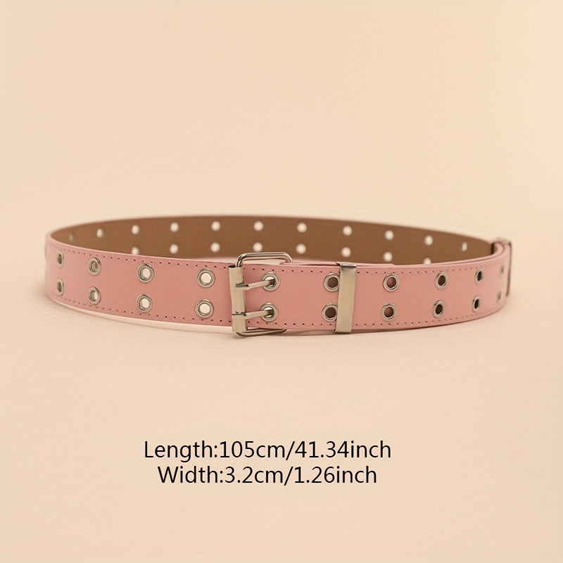 Y2K Rivet Double Pin Buckle Belt for Women