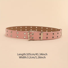Y2K Rivet Double Pin Buckle Belt for Women