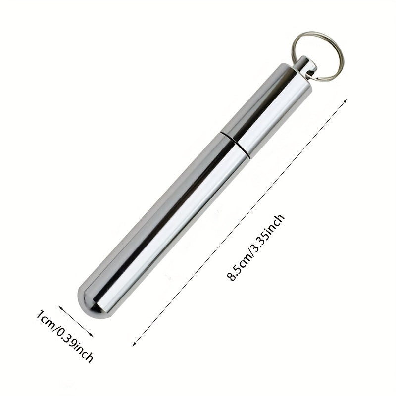 Pocket Toothpick Holder Metal Pill Box Key Ring Portable