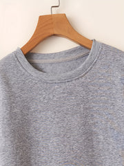 Letter Print Sweatshirt Daisy Flower Long Sleeve Crew Neck Casual Sweatshirt