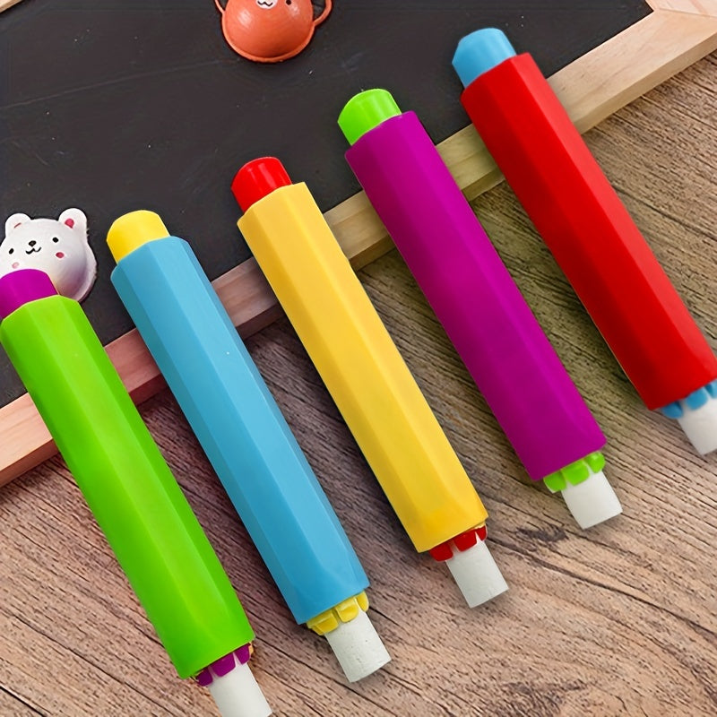 10pcs Dustless Chalk Set Non Dirty Hands Chalk Clip Random