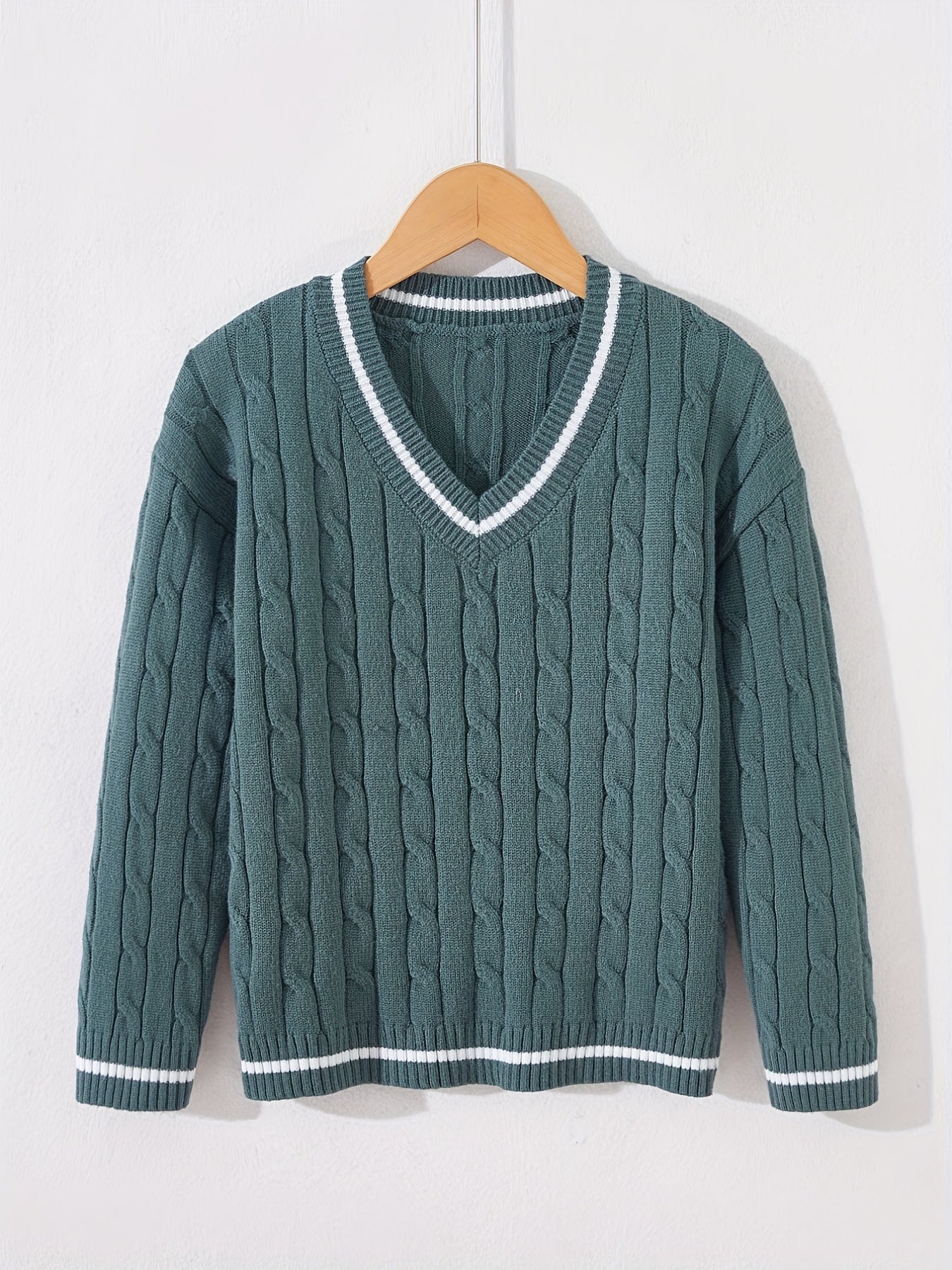Kids Uniform Knitted Pullovers V-neck Sweaters School Clothes