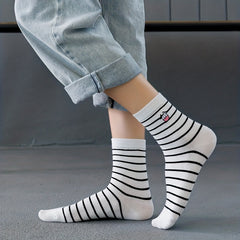 5 Pairs Cartoon Cow Print Socks Women's Mid Tube Stockings