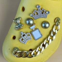 11Pcs Rhinestone Shoe Charms Chain Sandals Decorations