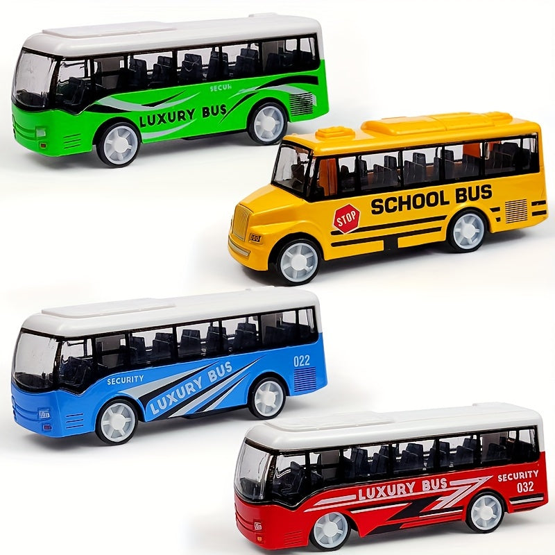 Alloy School Bus Toy Car Model Pull Back Simulation Vehicle